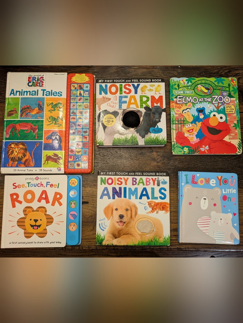 Set Of 6 Baby Books - Sound, Touch, Noisy Baby Animals Touch & Feel Sound Book